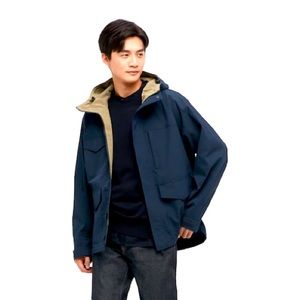 Uniqlo Utility Parka (Flannel Blue Plaid Hood lining vs Beige)